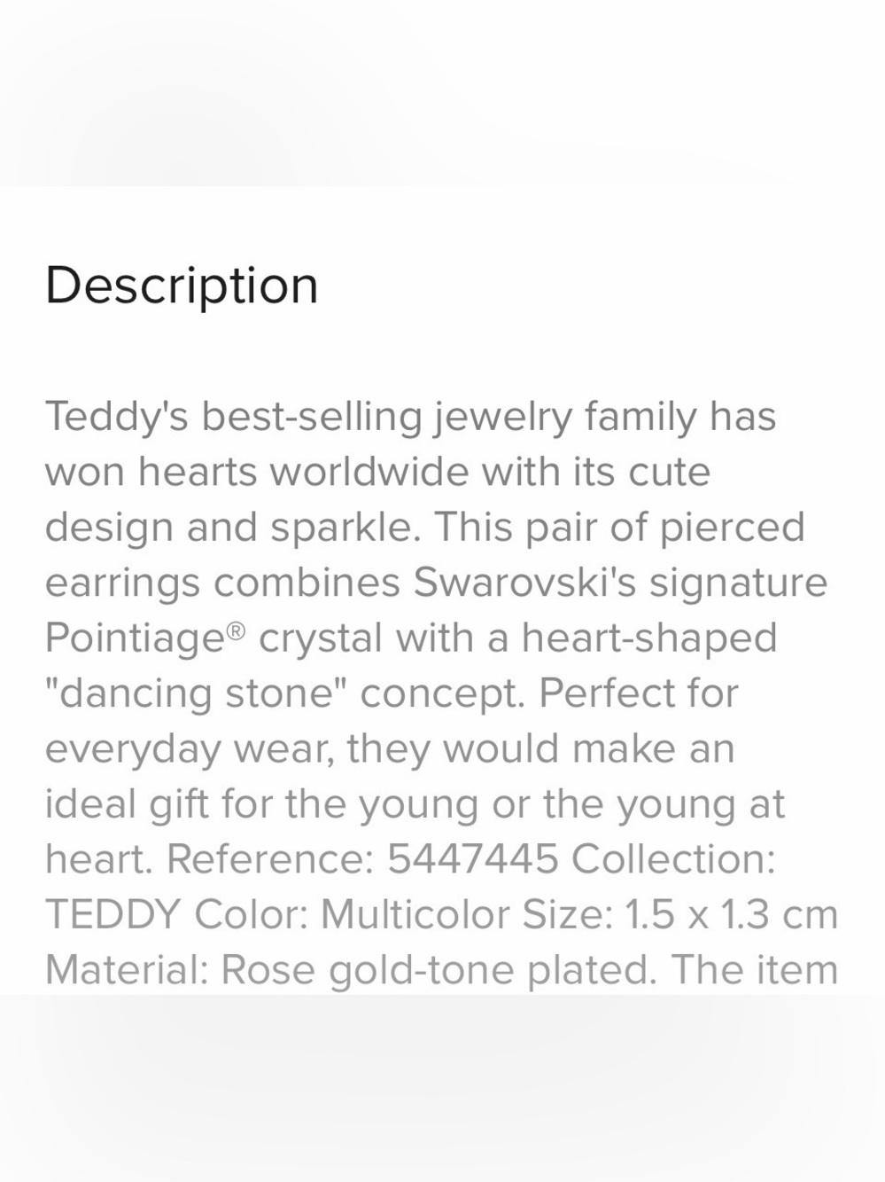 Swarovski Rose Pink Crystal Teddy Bear Stud Earrings NWT - Picture 10 of 10